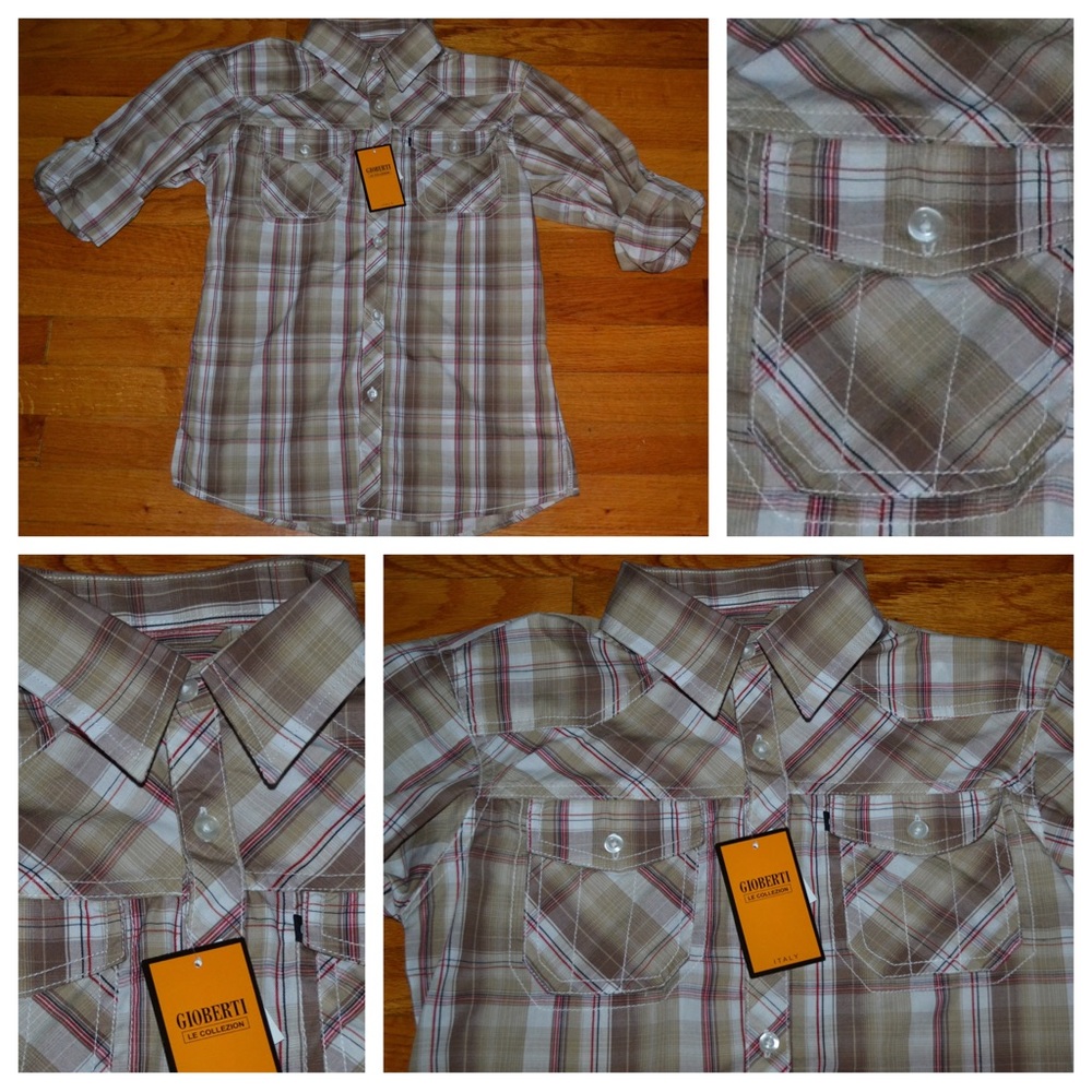 Youth boys Gioberti Italy long-sleeve button-down, size 12 - NWT